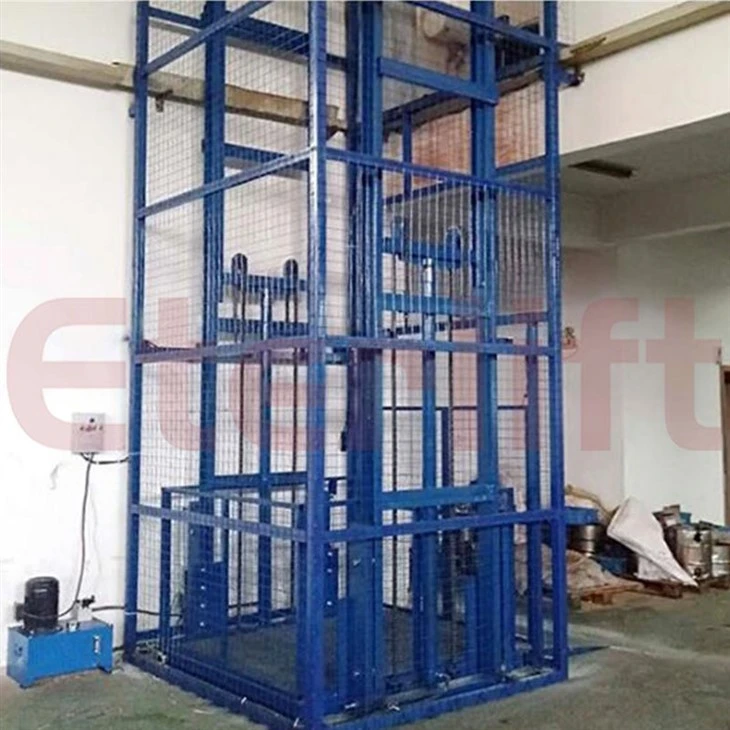 A Fully Loaded Slow-moving Freight Elevator