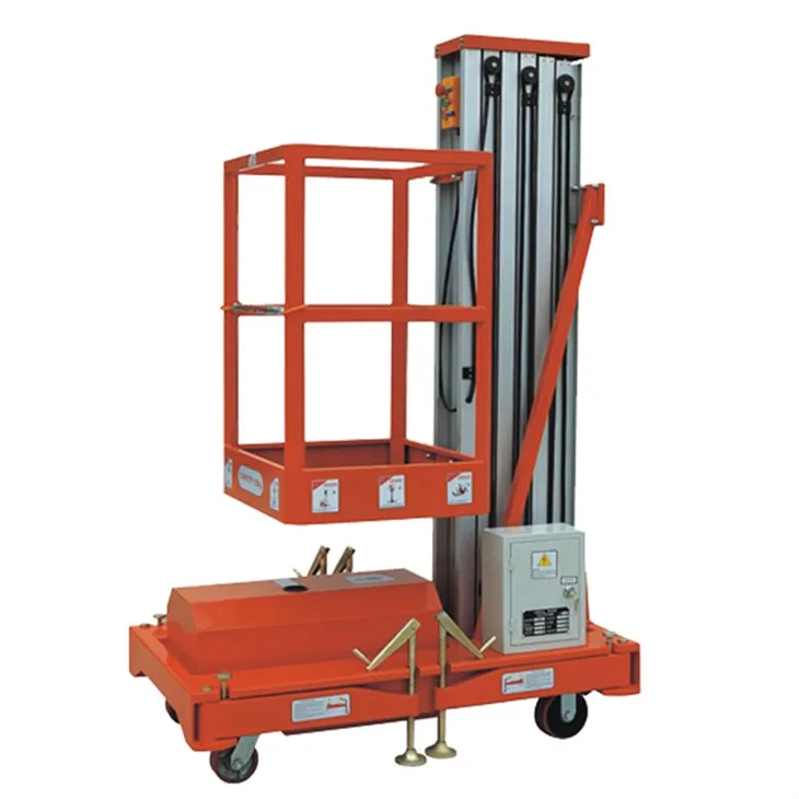 Asansè mast vètikal aliminyòm pou travay ayeryen