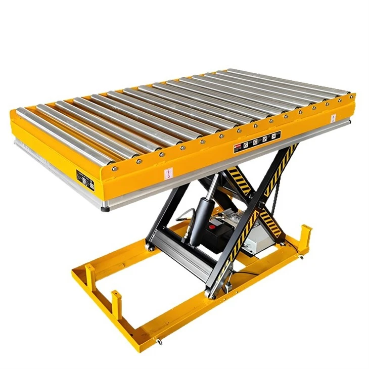 scissor lift with roller